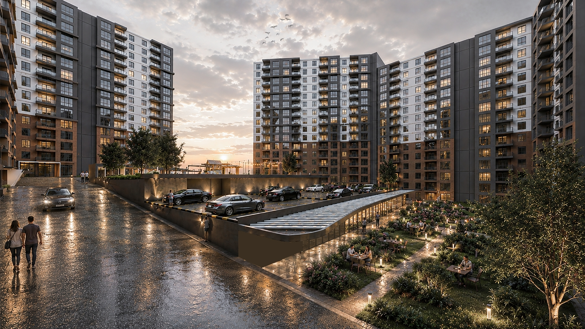 PANORAMA peyzajlı sosyal avlu ve yaşam alanları